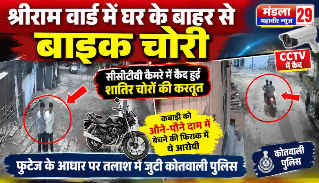 सीसीटीवी कैमरे में कैद हुई शातिर चोरों की करतूत
